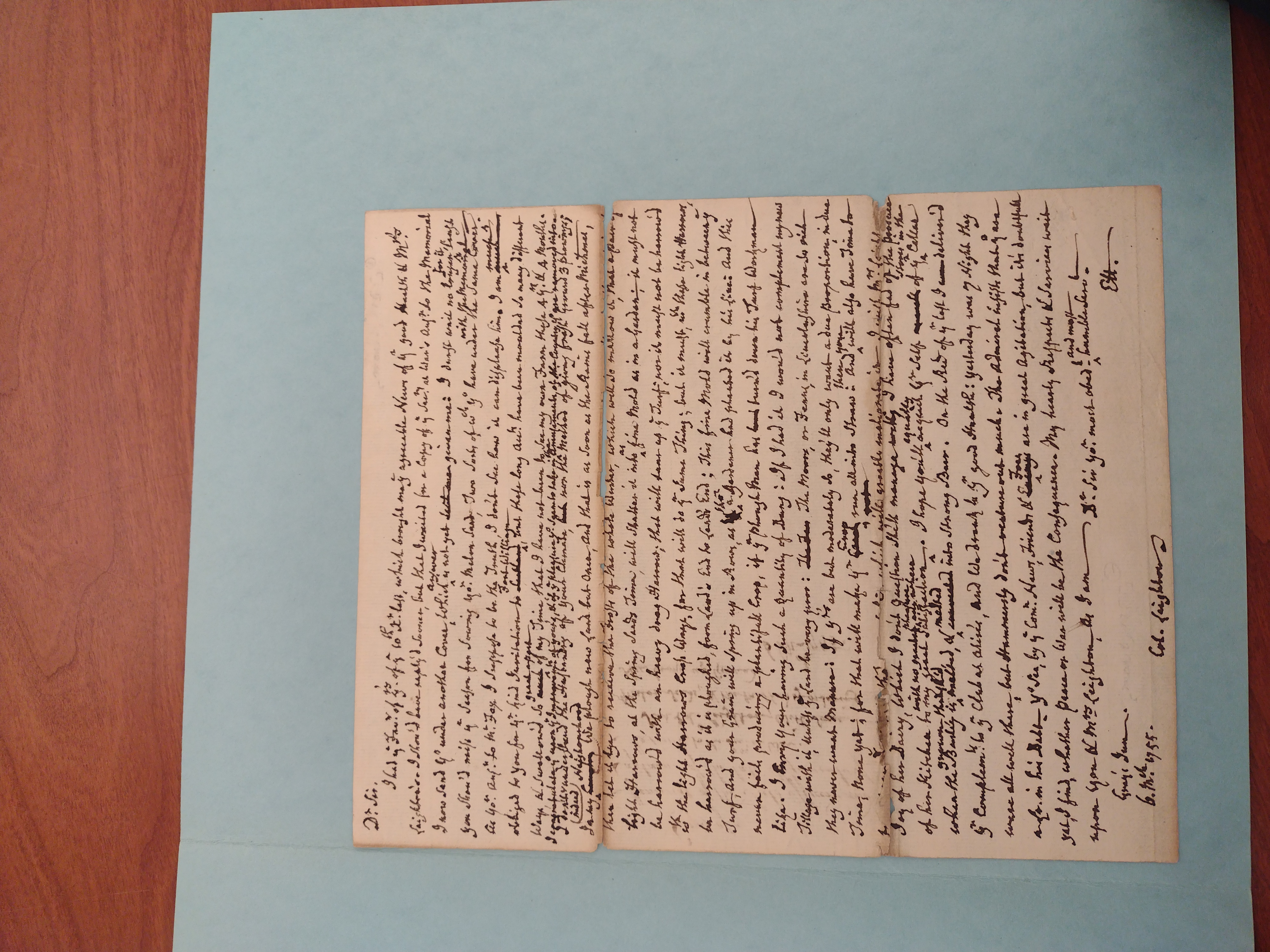 Image #1 of letter: Edmund Herbert to John Leighton, 6 March 1755