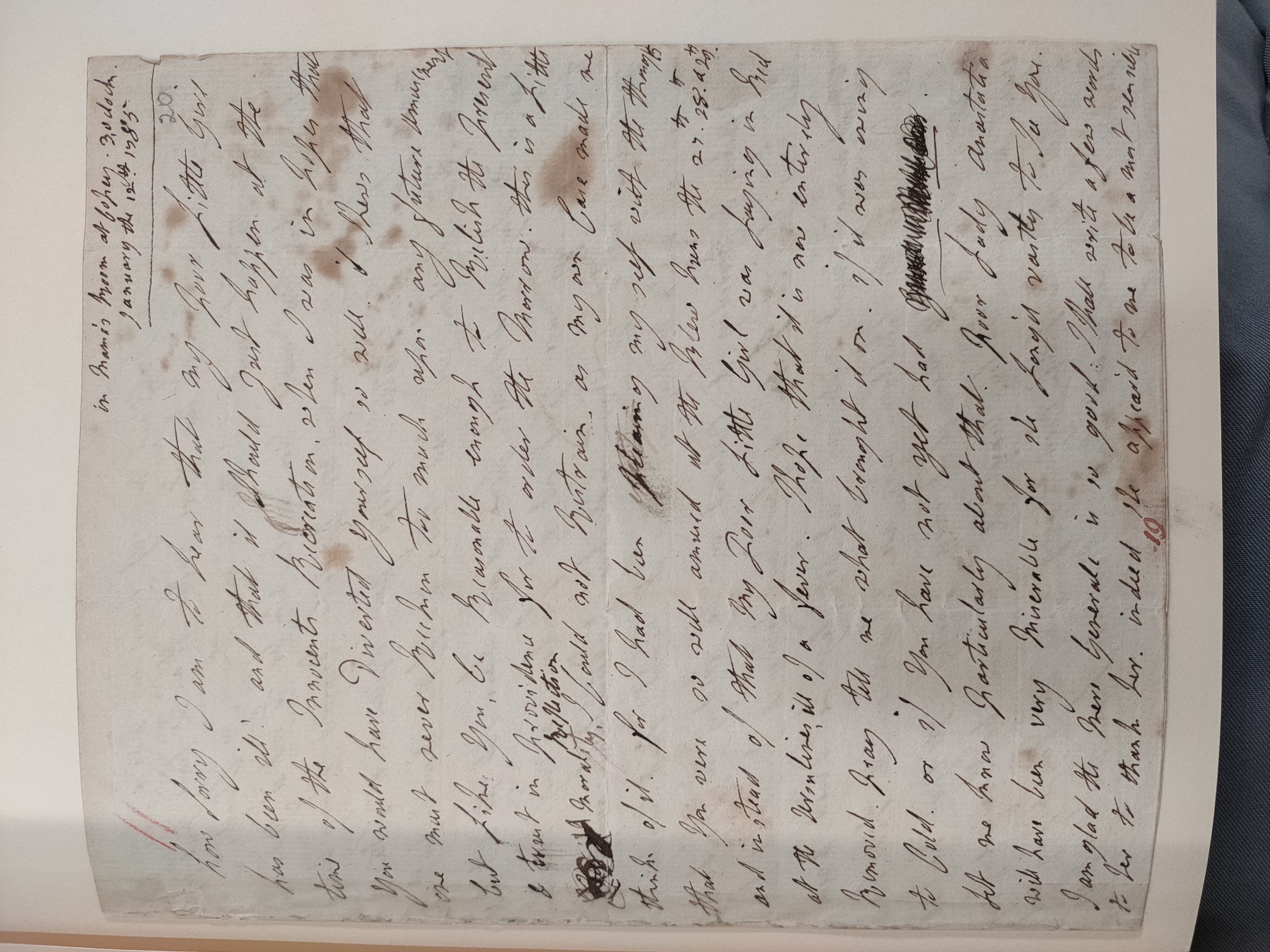 Image #1 of letter: Lady Frances Jerningham to Charlotte Jerningham, 12 January 1785