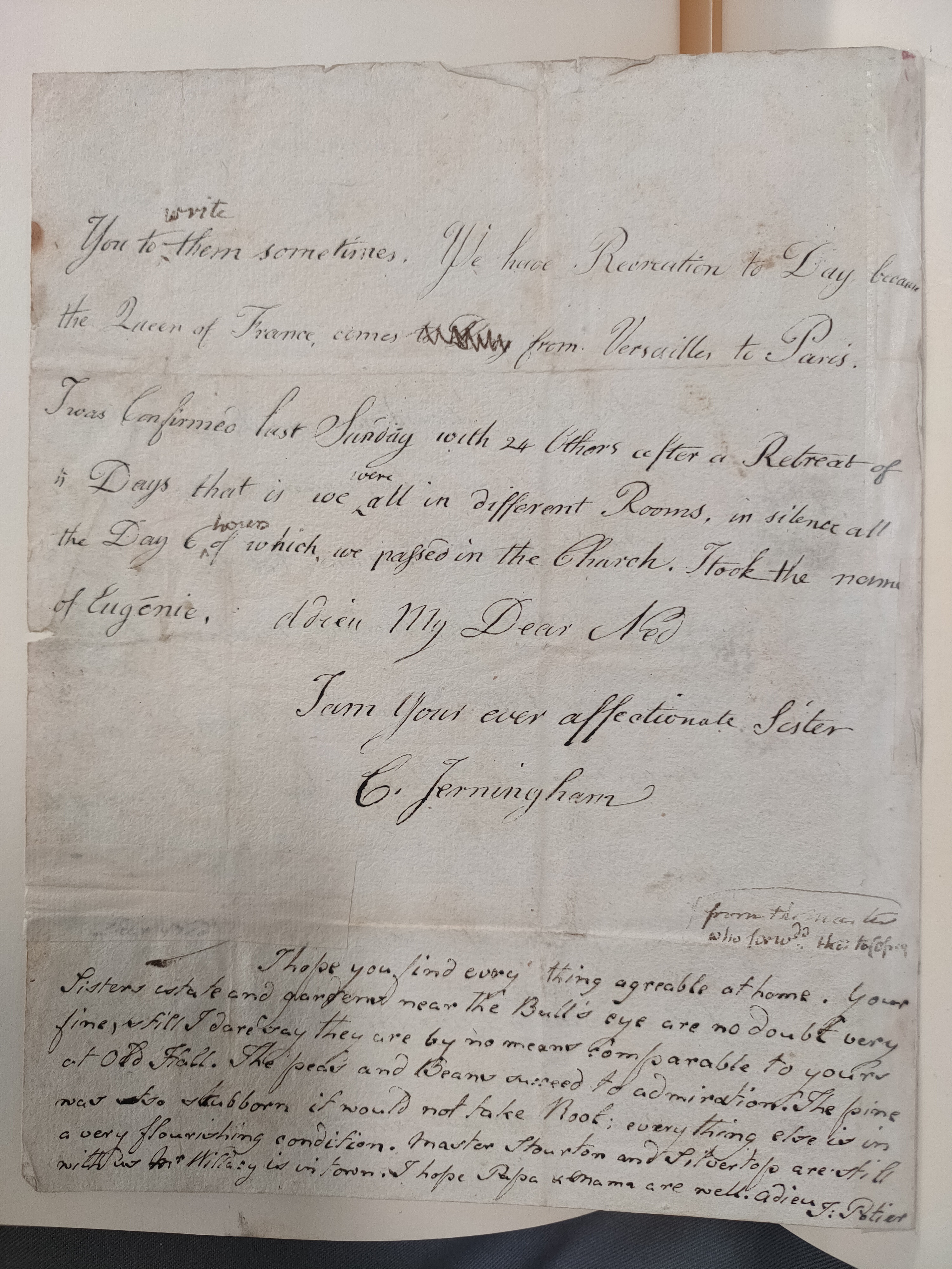Image #2 of letter: Charlotte Jerningham to Edward Jerningham (the younger), February 1785