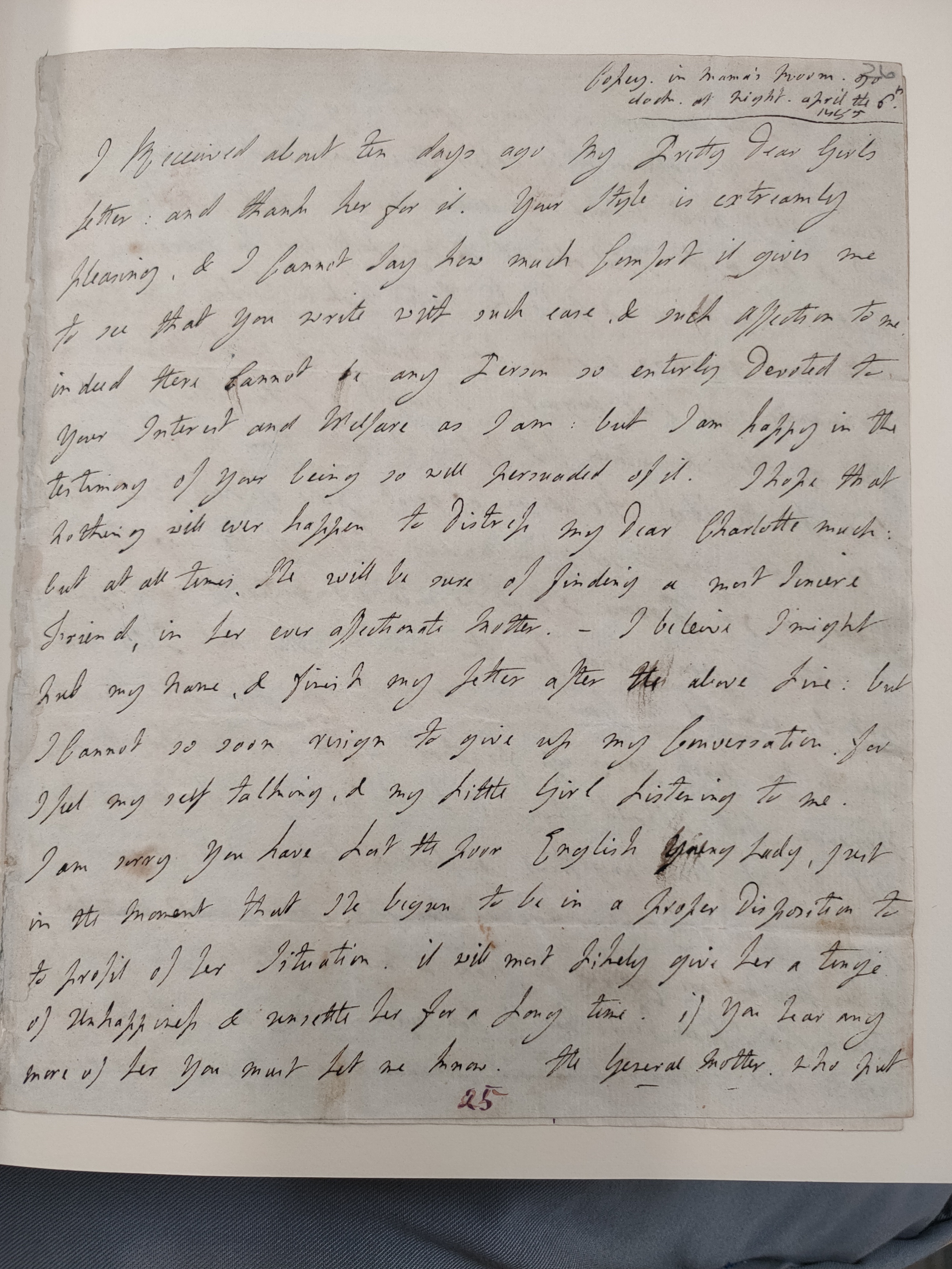 Image #4 of letter: Lady Frances Jerningham to Charlotte Jerningham, 6 April 1785