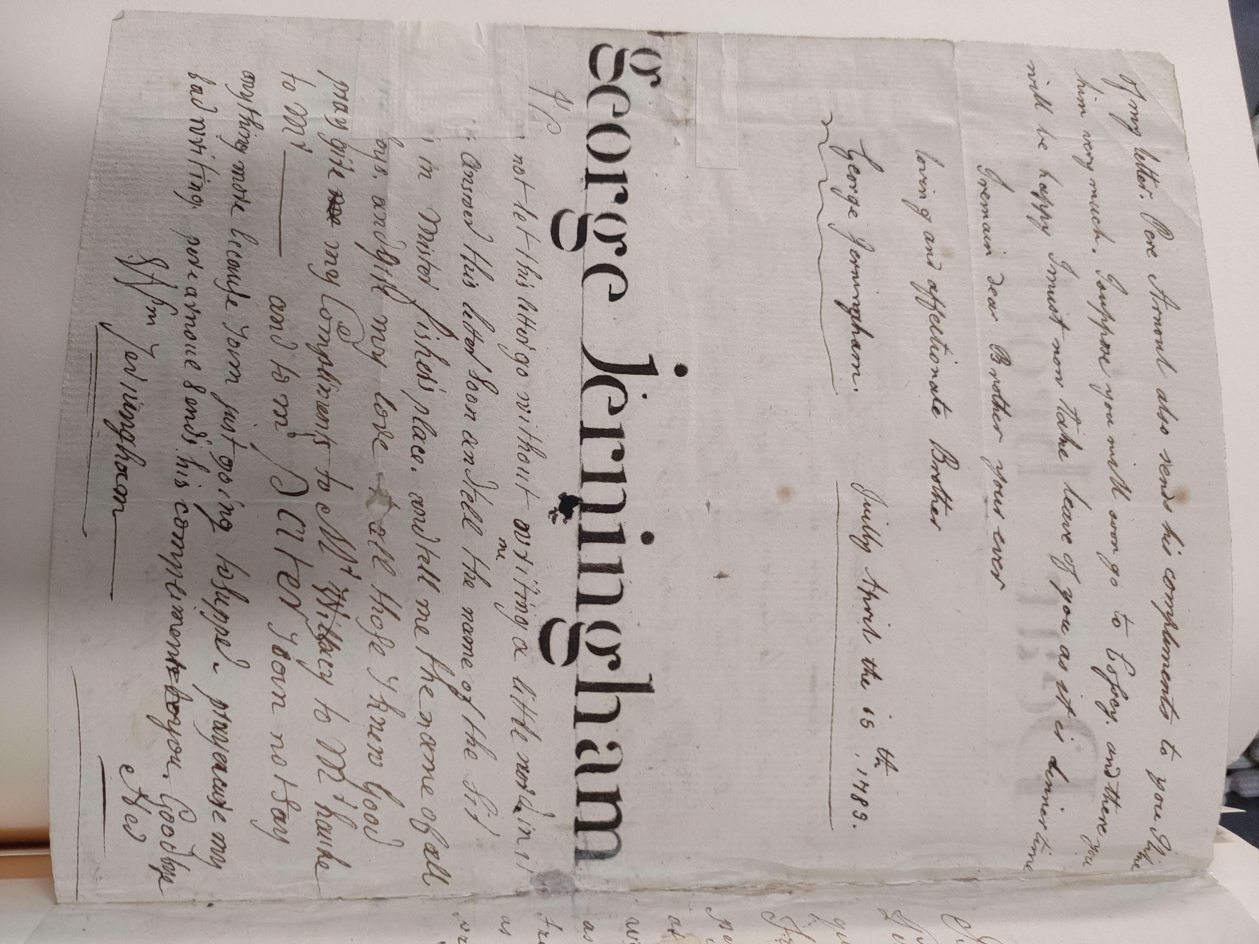 Image #2 of letter: George Jerningham to Edward Jerningham (the younger), 15 April 1785