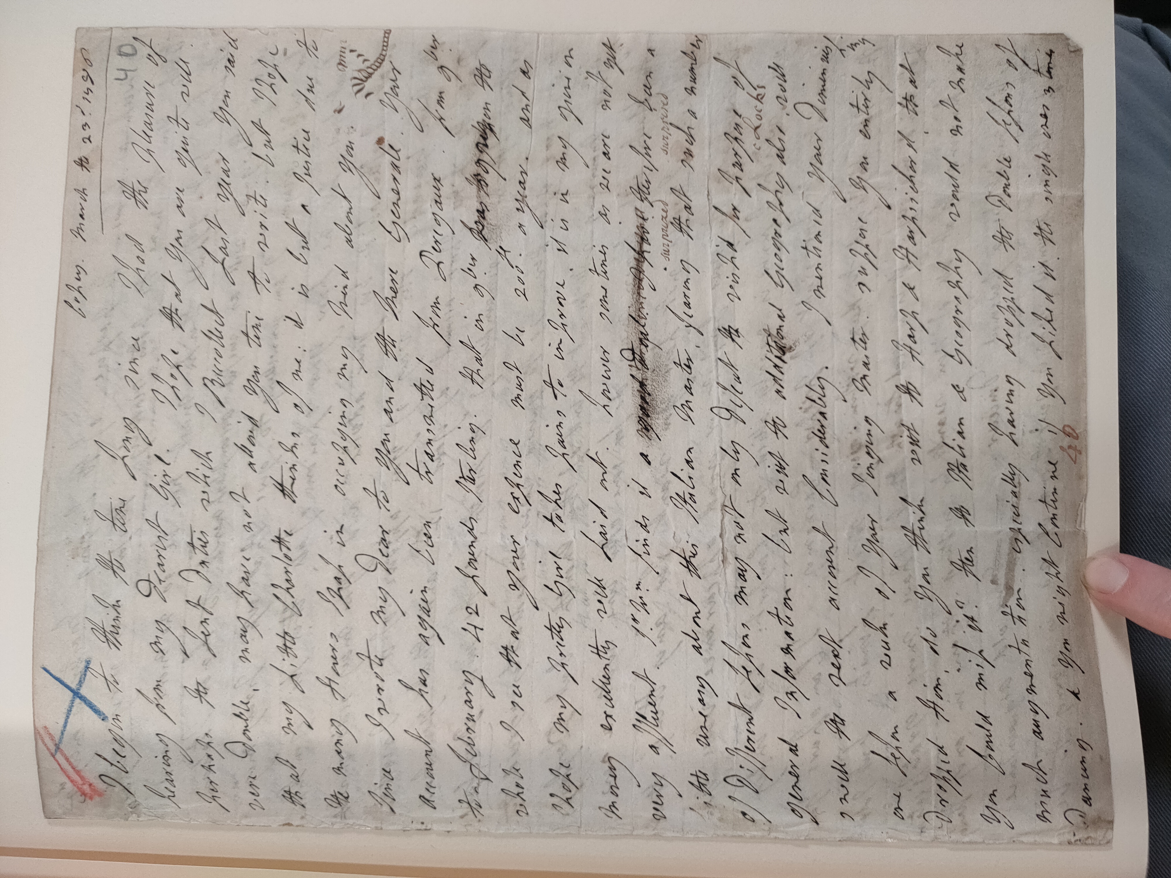 Image #1 of letter: Lady Frances Jerningham to Charlotte Jerningham, 23 March 1786