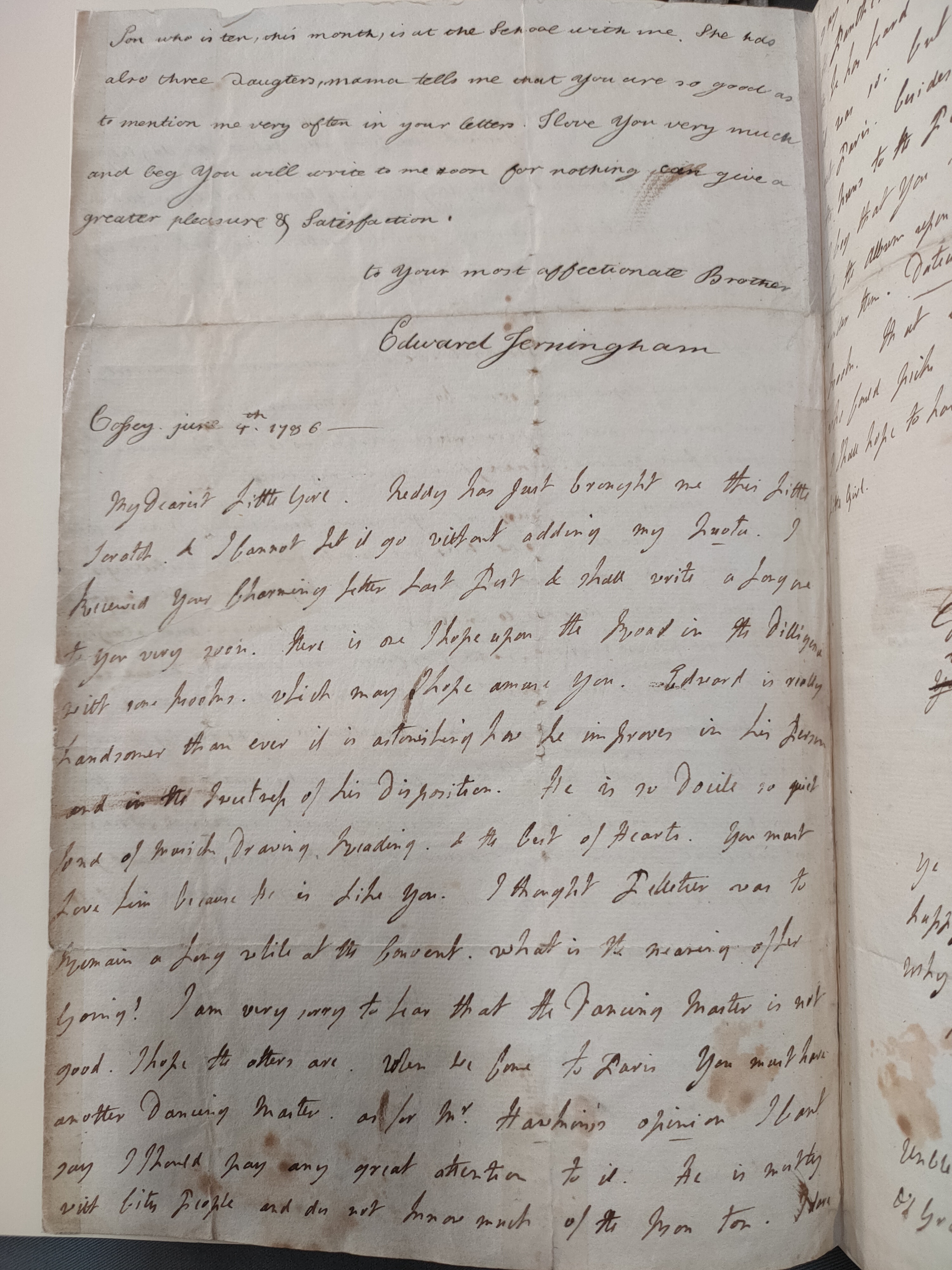 Image #2 of letter: Edward Jerningham (the younger) to Charlotte Jerningham, 4 June 1786