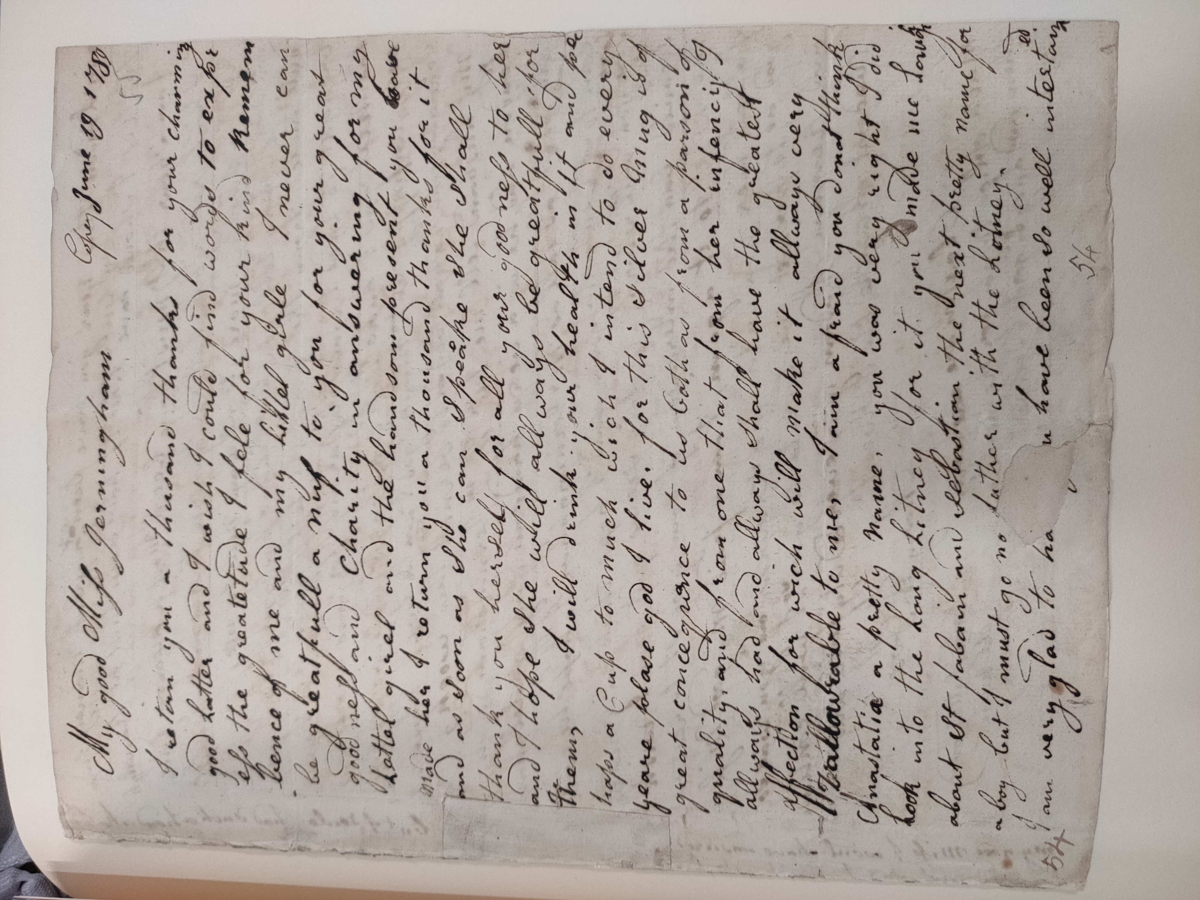Image #1 of letter: Mary Fox to Charlotte Jerningham, 19 June 1789