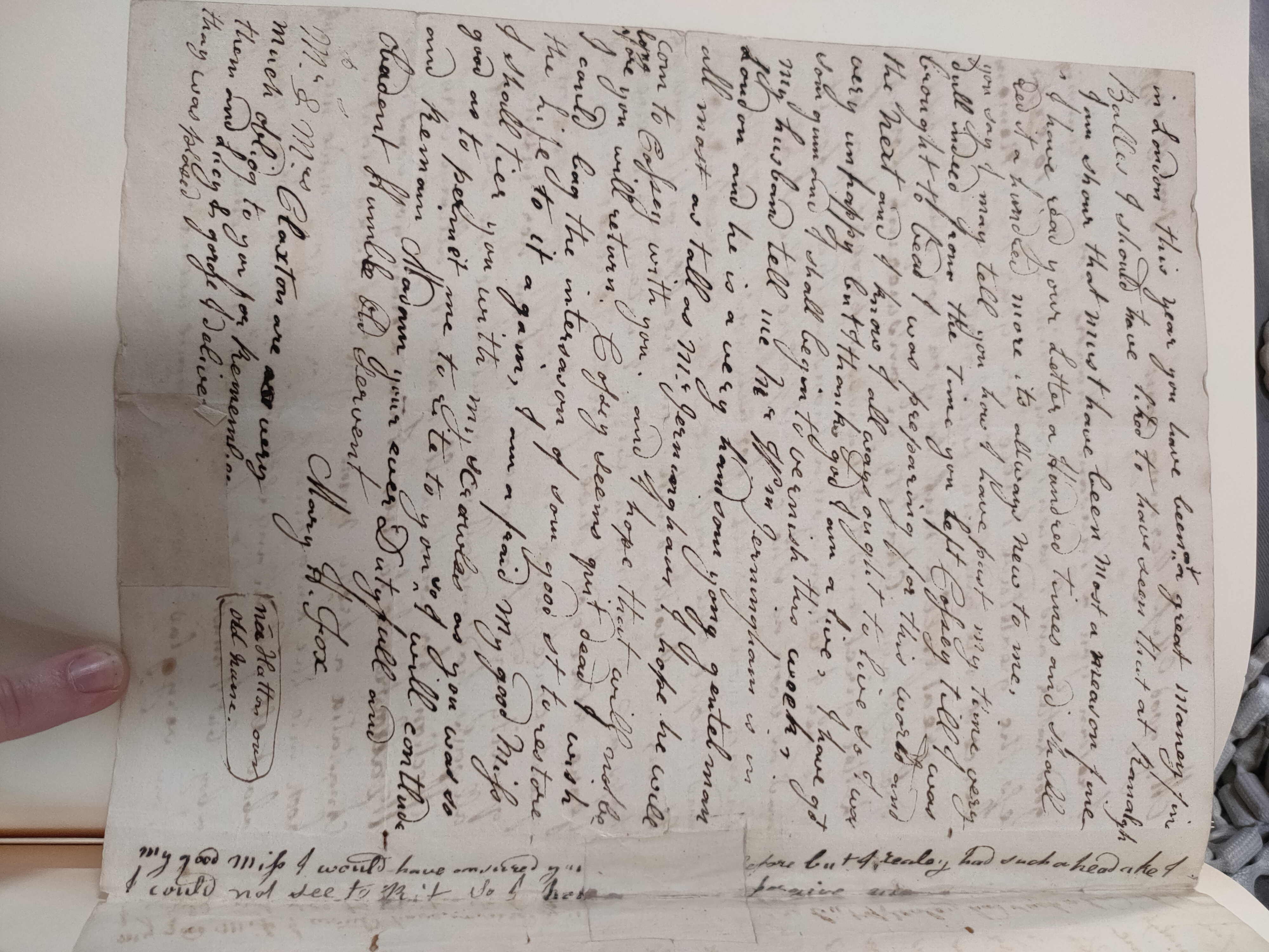 Image #2 of letter: Mary Fox to Charlotte Jerningham, 19 June 1789