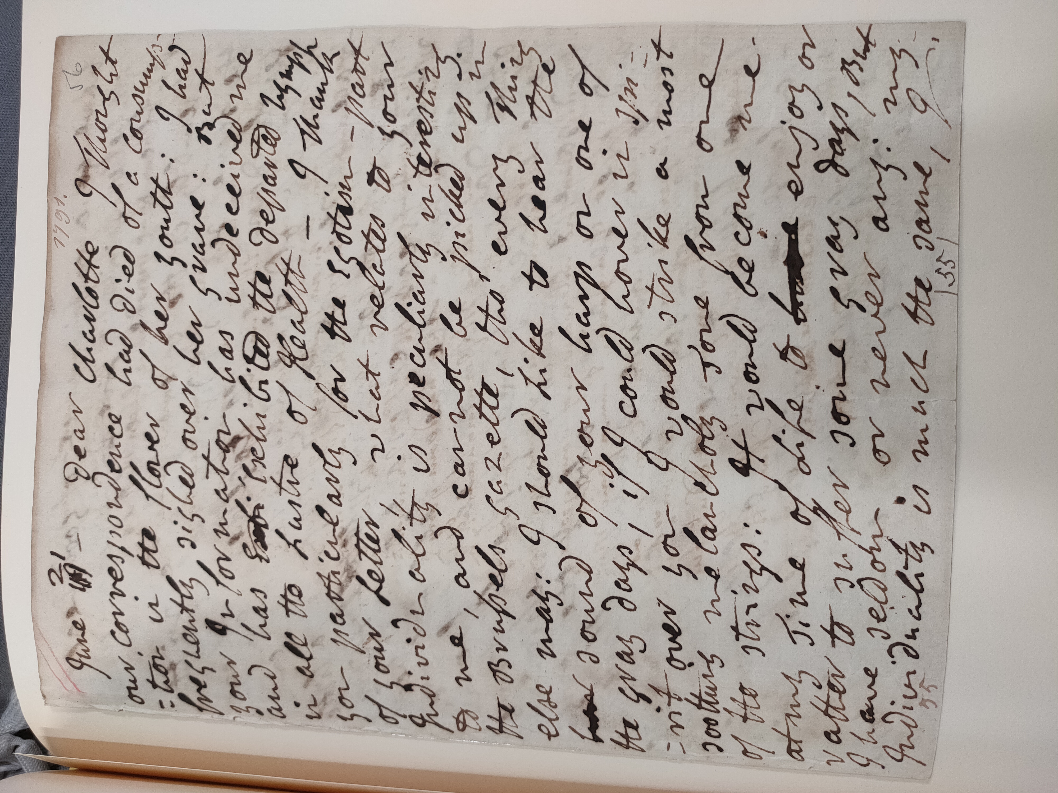 Image #1 of letter: Edward Jerningham (the poet) to Charlotte Jerningham, 21 June 1791
