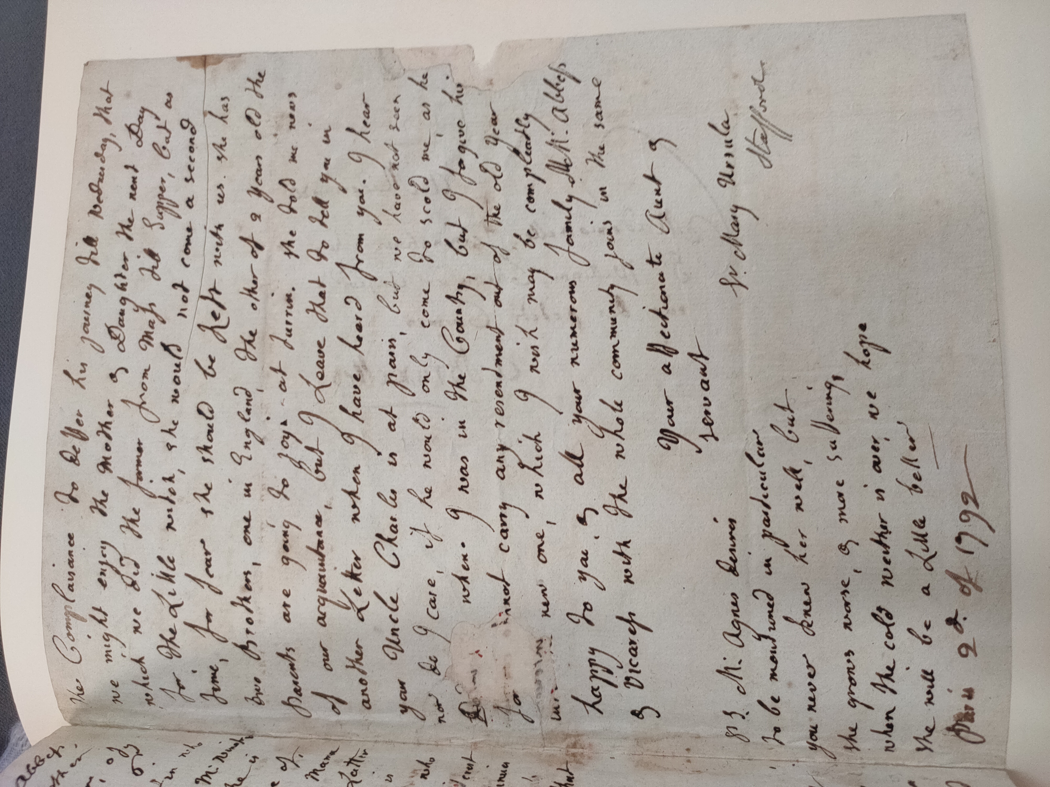 Image #3 of letter: Lady Anastasia Stafford to Charlotte Jerningham, 2 January 1792